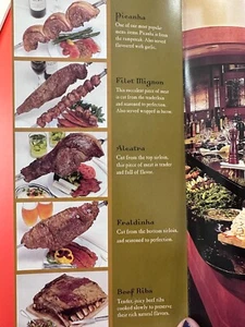 Selten Vintage Fogo De Chao Restaurant Prospekt Display verschiedene Fleischangebote - Bild 1 von 10