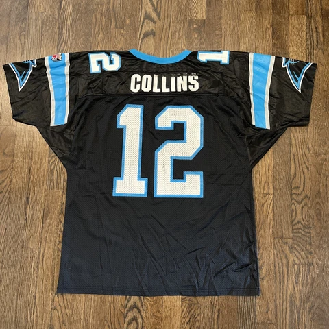 Vintage Carolina Panthers Jersey XL Kerry Collins Wilson Black Mens Cover