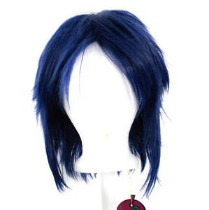13'' Shaggy Messy w/ Long Bangs Midnight Blue Visual Kei Cosplay Wig NEW - Picture 1 of 3