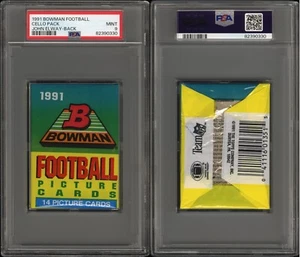 1991 Bowman Football Wax Pack John Elway On Back PSA 9 MINT 82390330 - Picture 1 of 3