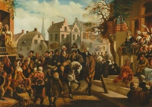 Postal Artista Desconocido "Entrada de Geo. Washington en Nueva York, 1783" Revolución MNT - Imagen 1 de 1