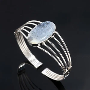Blue Quartz Cuff Handmade Sterling Silver 925 Handmade Jewelry Bangle For Women - Picture 1 of 2