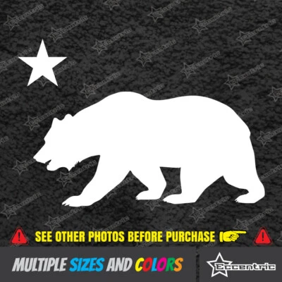 CALIFORNIA STATE BEAR Sticker Car USA pride Vinyl CA Republic Flag Decal LA - Image 1 of 4