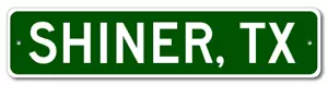 Shiner, Texas Metal Wall Decor City Limit Sign - Aluminum - Picture 1 of 1