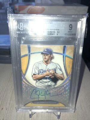 INVEST NOW!! 2017 Topps Five Star Autograph Clayton Kershaw GOLD /10 HOF BGS 9 - Image 1 of 4