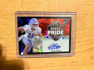 2023 Leaf Metal Football - Josh Downs - Black Crystal State Pride Auto 1/2