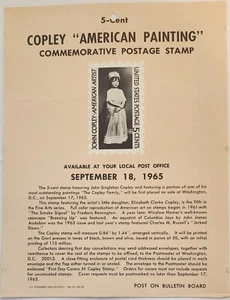 USA 1965 SOUVENIRSEITE FDC COPLEY AMERICAN PAINTING SP137 1273 - Bild 1 von 1