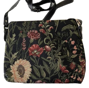 Floral Flower Design Tapestry Small Pouch Crossbody Bag Signare - Picture 1 of 4