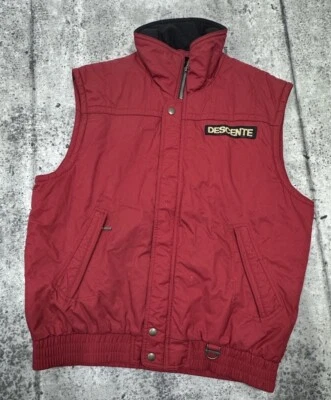 DESCENTE Vintage 90's Men's Bright Red Vest Zip Up Size XL Skiing Snowboarding - Image 1 of 4