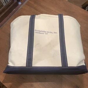 L.L. Bean Maine USA Boat Tote Canvas Rockefeller Jackson Wyoming Beuteltasche Tasche Blau - Bild 1 von 24