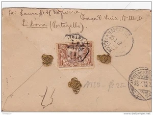 PORTUGAL VASCO DA GAMA BRIEFMARKE, VERSIEGELT REGISTRIERTE COVER LISSABON NACH NEAPEL - ITALIEN - Bild 1 von 2