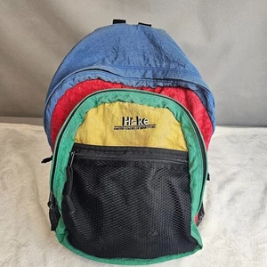 Vintage United Colors of Benetton Colorblock Red green blue Backpack Bag light - Picture 1 of 14