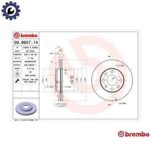 2x BRAKE DISC 09.9607.14 FOR ZAZ LANOS/PICK-UP/Hatchback BEDFORD ASTRAMAX 1.3L - Picture 1 of 10