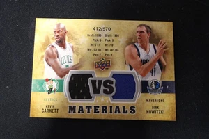 2009-10 Upper Deck KG/Nowitzki Dual Jersey Relic #412/570 Celtics Mavericks - Picture 1 of 2