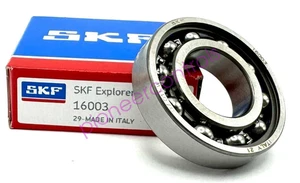 NUOVO CUSCINETTO A SFERA SCANALATO PROFONDO SKF 16003, TIPO APERTO, SENZA GUARNIZIONI 17x35x8 mm - Foto 1 di 3