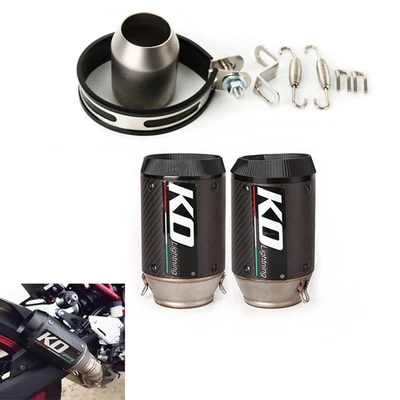 Puntas silenciadoras tubo de escape deslizables fibra de carbono 60 mm universal 2,36" motocicleta - Imagen 1 de 4
