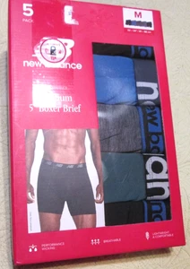 SLIP BOXER UOMO NUOVO CON SCATOLA NEW BALANCE 5 PK PERFORMANCE PREMIUM MULTICOLORE-RET 50. - Foto 1 di 8