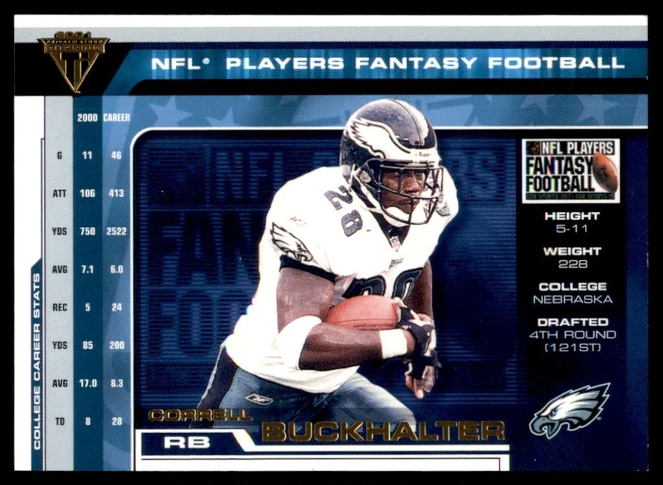 2001 Titanium Players Fantasy #19 Correll Buckhalter Eagles - Image 1 of 2