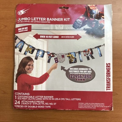 Transformers Birthday 10ft Banner With Three Packs Of Tattoos Kids Robots Nee - Image 1 of 4