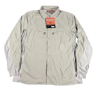 Camicia Simms Uomo XL Tan Manica Lunga Pesca Performance Outdoor Asciugatura Rapida - Foto 1 di 8