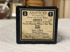 Rollo de piano vintage AMPICO "Estoy en el cielo cuando te veo sonreír DIANE" - Imagen 1 de 4