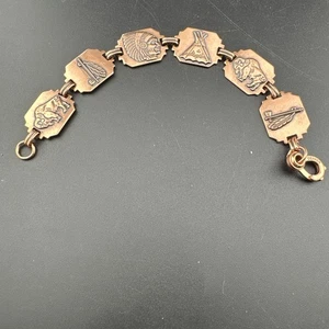 Vintage Kupfer Indianer 7,25" Gliederarmband - Bild 1 von 17