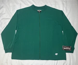 BARCO Skechers Scrubs 4XL 3 Pocket Structure Warm-up Jacket Hunter Green Zip Up - Picture 1 of 9