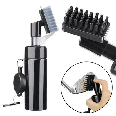 Golf Club Brush with Built-in Water Spray Groove Cleaner & Retractable Keychain - Image 1 of 4