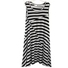 VIP Knits By Avenue 14/16 Black & White Geometric Striped Sleeveless Dress XL