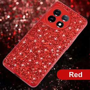 Per OnePlus 11, lussuosa custodia in gomma morbida opaca alla moda Bling Glitter - Foto 1 di 15