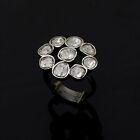 2.50 Ctw Floral Natural Diamond Polki Finger Ring 925 Sterling Silver