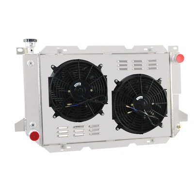 4-Rows ALUMINUM RADIATOR & SHROUD FAN Fit 1985-97 FORD F150/F250/F350 5.0L 7.5L Foto 1 de 4