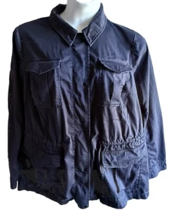 Lane Bryant Cargojacke für Frühling Herbst marineblau durchgehender Reißverschluss Damengröße 20 " - Bild 1 von 20