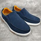 Ortho Comfort Blue Navy Suede Slip On Loafers Boat Shoes Men's Size EU 44 US 10