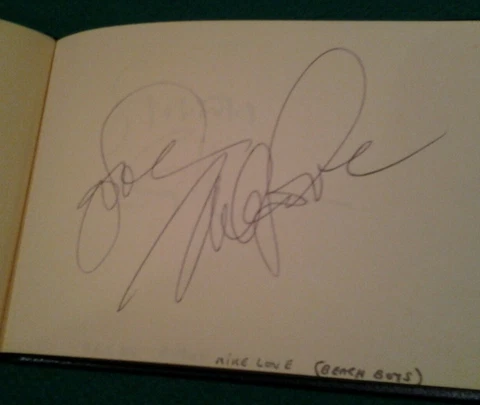 MIKE LOVE BEACH BOYS SIGNED AUTOGRAPH BOOK PAGE Cover