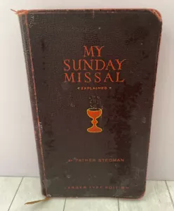 My Sunday Missal Fr Stedman Latin/English 1941 Edition Illustrated Large Print - Imagen 1 de 11