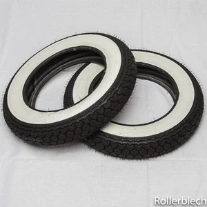 Vespa 2x Weißwand Reifen Set Kenda 3.00-10 Zoll V50 90 S N R L / Primavera ET3 - Bild 1 von 1