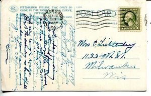 1919 Pittsburgh PA USA Cover with 12.5x11 perf. Washington stamp on postcard - Picture 1 of 3
