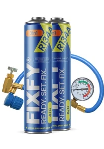 FIXFY 3in1 Ersatzgas R134a - Klimaanlage - AC 2xDosen Set Autos 1995-2016 NEU - Bild 1 von 6