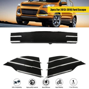 3Pcs For 2013-2016 Ford Escape Front Bumper Grille Grill Kit W/Chrome Trim New - Picture 1 of 10