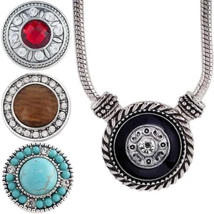 Snap Jewelry Set - 4 Snap 18MM Charms, 1 Silver 9 in. Ginger Charm Snap Necklace - Picture 1 of 15