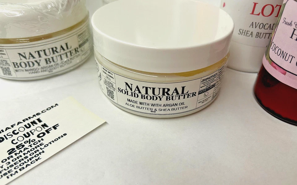 ARGAN OIL BODY BUTTER ~ SOLID SKIN BUTTER ~ Strawberry Cream  Body Butter ~ - Image 1 of 1