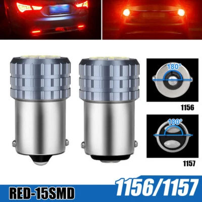2Pcs 1156 1157 LED Bulb 15SMD Car Tail Reverse Backup Light Turn Signal Lamp - Image 1 of 4