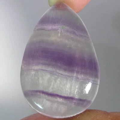 31.50 Cts, Natural Purple Fluorite Pear Shape Cabochon Loose Gemstone 19X30X6 mm - Image 1 of 4