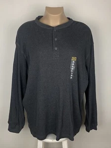 Men's Foundry Henley Shirt 2XL Gay Pullover Thermal Waffle Long Sleeve Stretch - Picture 1 of 12