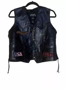 Diamond Plate - Buffalo Leather- Women’s Vest Size Small - Picture 1 of 8