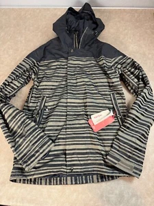 NWT Holden Mens Weston Stripe Waterproof Hooded Jacket Zip Pockets Black XL - Picture 1 of 12
