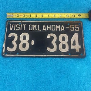 SELTENES 1955 Oklahoma Nummernschild 38-384 - Bild 1 von 6