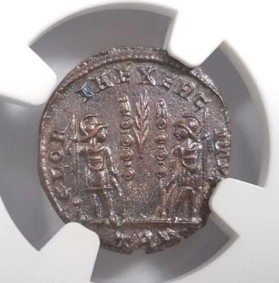 Constantine II Roman Empire BI Nummus AE3/4 NGC XF Ancient Epfig Hoard Pedigree - Image 1 of 4
