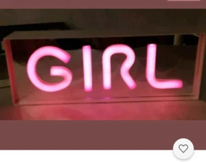 LockerMate Luce Neon Portatile a Batteria Bambina, Rosa con Specchio - Foto 1 di 2